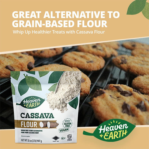 (2 Pack) 4 Heaven & Earth Cassava Flour, = Pounds | Gluten Free & Grain Free Flour for Baking | Non GMO Verified |