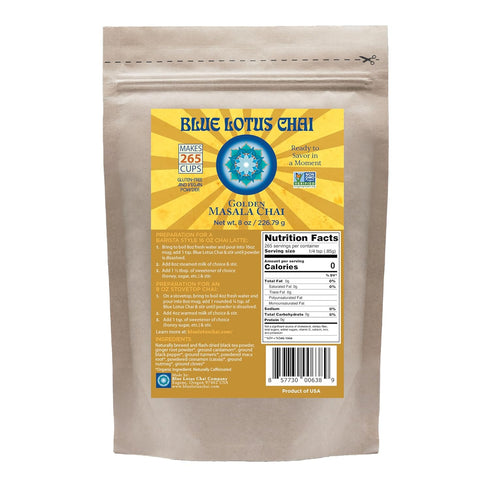 Blue Lotus Chai Golden Masala Chai with Turmeric and Maca - Makes