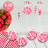32 Counts Pink Swirl Lollipops, Princess Candy Individually Wrapped Suckers, Strawberry Flavor Suckers for Wedding