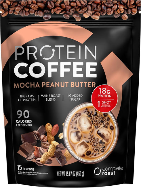 High Protein Complete Roast Mocha Peanut Butter, 15 g of Protein, Keto
