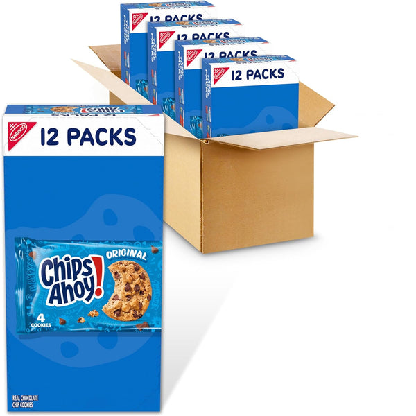 CHIPS AHOY! Original Chocolate Chip Cookies, 48 Snack Packs (4 Cookies Per