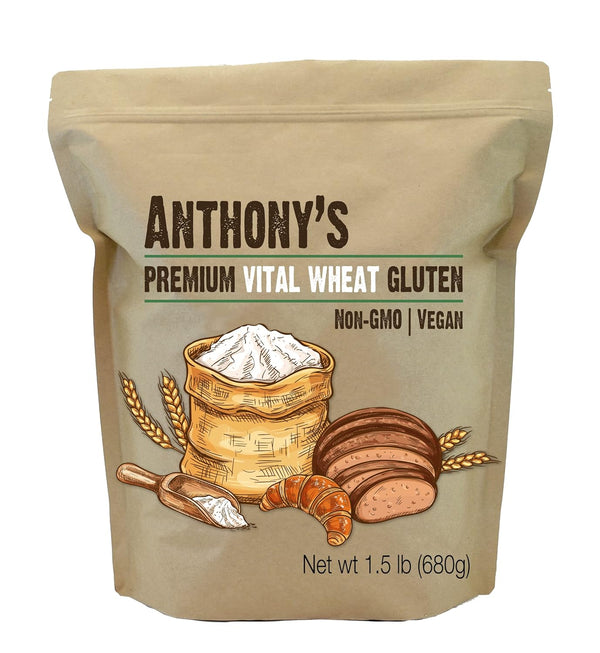 Anthony's Vital Wheat Gluten, 1.5 lb, High in Protein Flour, Vegan, Non