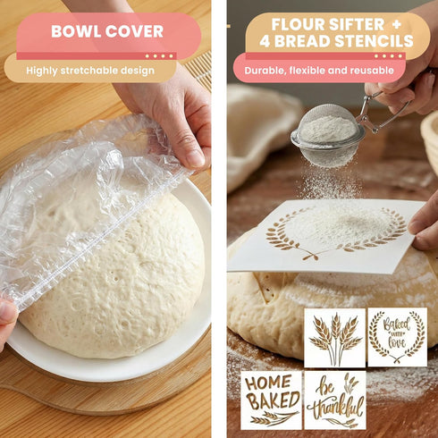 24oz 9" 10" Whisk,18 1 Complete Sourdough Starter Kit, Sourdough bread baking supplies, Great Gift Beginners Bread