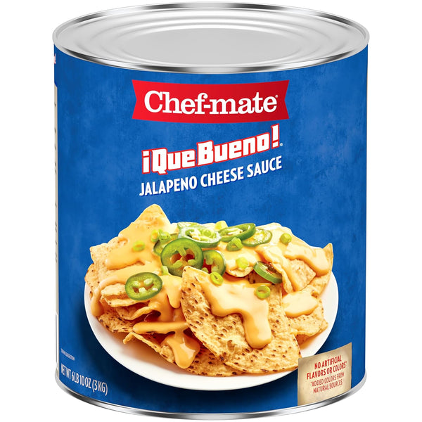 Chef-mate Que Bueno Spicy Nacho Cheese Sauce, Jalapeno Queso, Canned Food, 6 lb 10 oz (#10 Can)