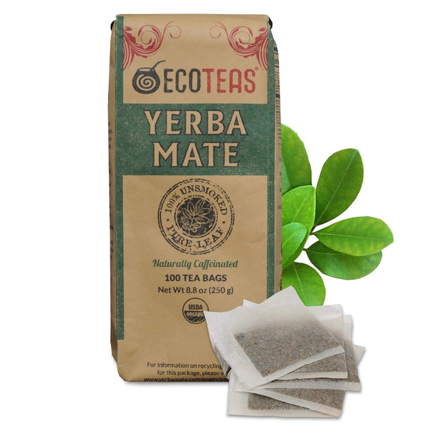 ECOTEAS Premium Organic Yerba Mate Tea Bags Natural Energy & Detox Herbal