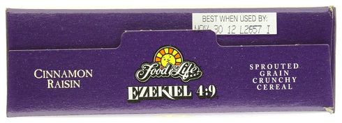 4:9 16 oz Food for Life, Ezekiel Organic Sprouted Grain Cereal, Cinnamon Raisin