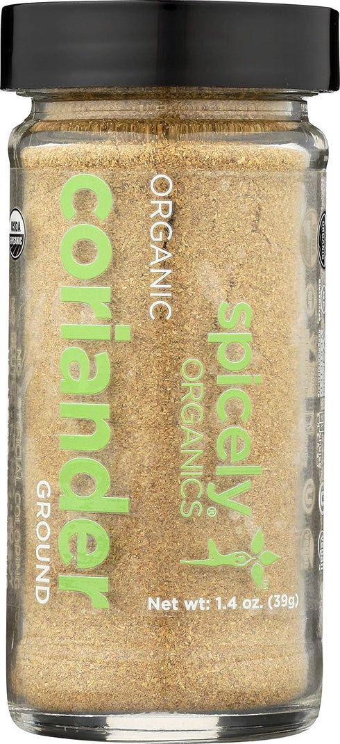 Spicely Organic Coriander Powder, 1.40 Ounce Jar, Certified Gluten Free