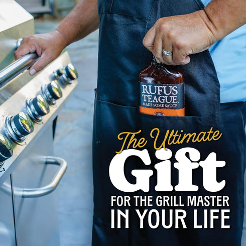 4-Piece Set Rufus Teague BBQ Sauce and Rub Cooking Gift, Saucin' & Rubbin' Kit, Honey Sweet, Touch O' Heat, Spicy