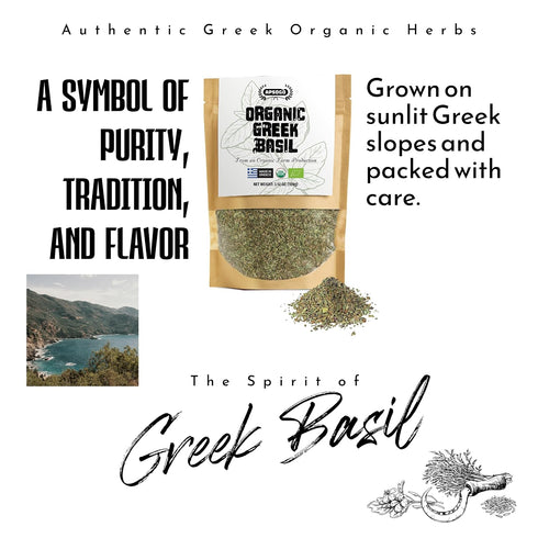 (3.52 oz), Apsogo Organic Greek Basil Premium Dried Basil Leaves for Cooking Pure Aromatic Herb Seasoning for Pizza