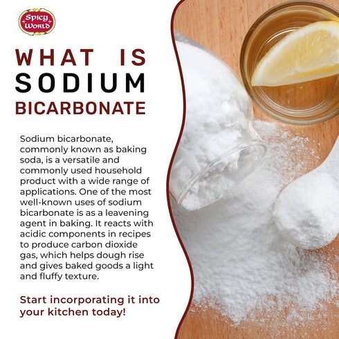 Spicy World (5.5 LB Sodium Bicarbonate Powder - Aluminum Free, Food Grade Baking Soda Bulk for Cleaning, Pool, Cooking