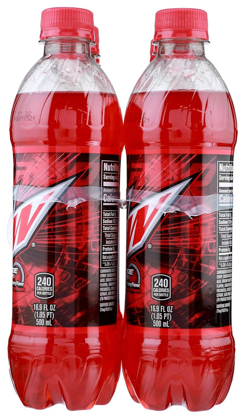 16.9 oz (6 count) Mountain Dew Code Red Soda, bottle