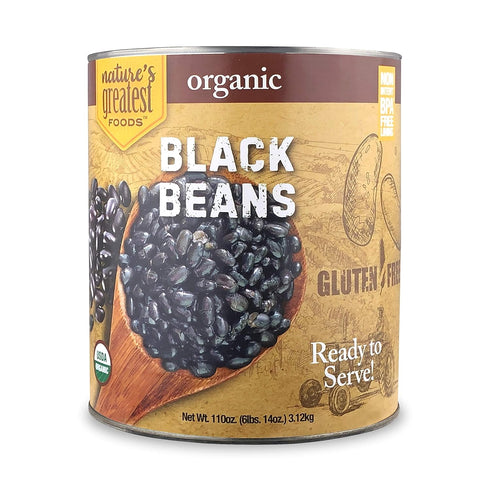 Nature's Greatest Foods, Organic Black Beans, Food Service Size, Ready to Serve,