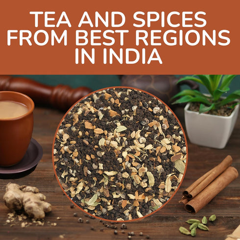BREWIX Masala Chai Tea Loose Leaf CTC, Strong Robust & Aromatic, Blended with Ginger, Cinnamon, Cardamom