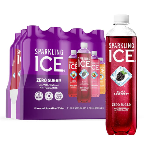 Sparkling Ice Purple Variety Pack, Flavored Water, Zero Sugar, with Vitamins and