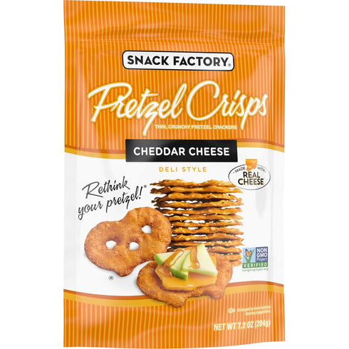 7.2 Oz Snack Factory Pretzel Crisps, Cheddar Cheese