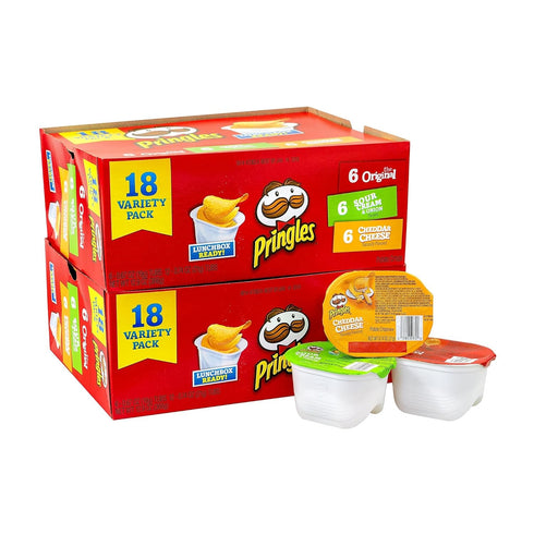 Pack 36 Packs Pringles Variety Potato Chips - Individual Snack Stacks