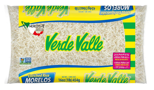Verde Valle Morelos Long Grain White Rice Bag 1lb (1 pack), Enriched