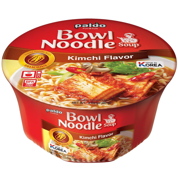 Paldo Bowl Kimchi Noodle Soup 3.03oz (Pack of 12)