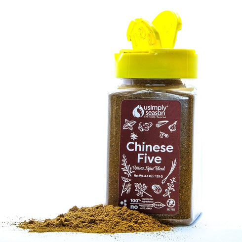 USimplySeason Chinese Five Spice (4.8 oz) - No-Salt, Vegan, Non-GMO, Made in USA