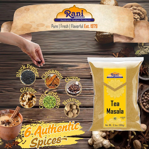 Rani Tea (Chai) Masala Indian Spice Blend, 3.5oz (100g), All Natural, Vegan, Gluten Friendly