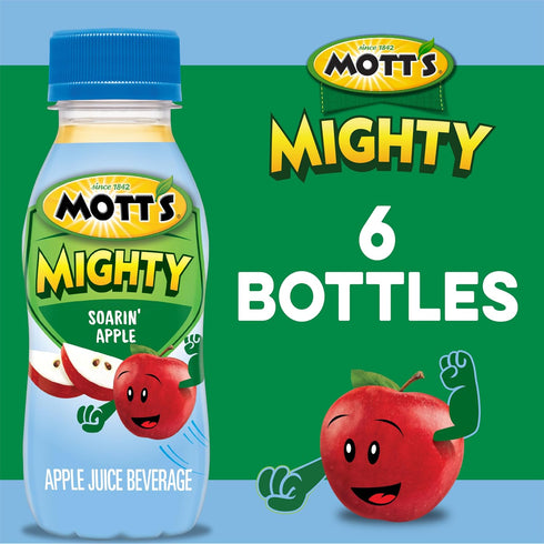8 Oz 6 Pack Mott's Mighty Soarin' Apple Juice Drink, Fl Bottles