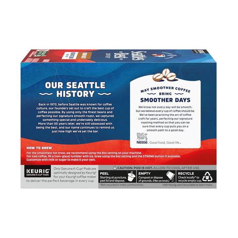 100% 6 (60 Seattles Best Coffee, Medium Roast K-Cup Coffee Pods, Breakfast Blend, Arabica, Boxes Pods Total)