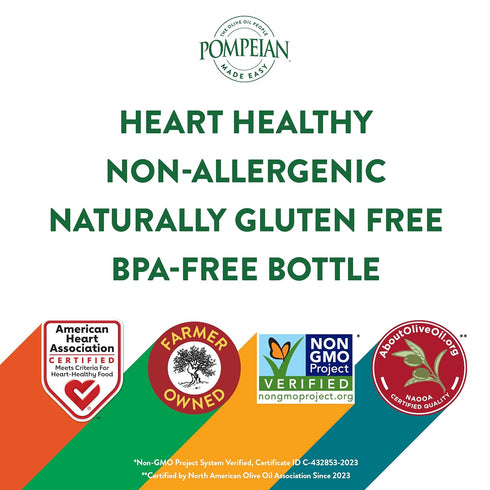Pompeian Made Easy Bake Olive Oil, 16 Fl Oz, Ultra Light Taste for Baking Brownies and Cakes, Non-GMO