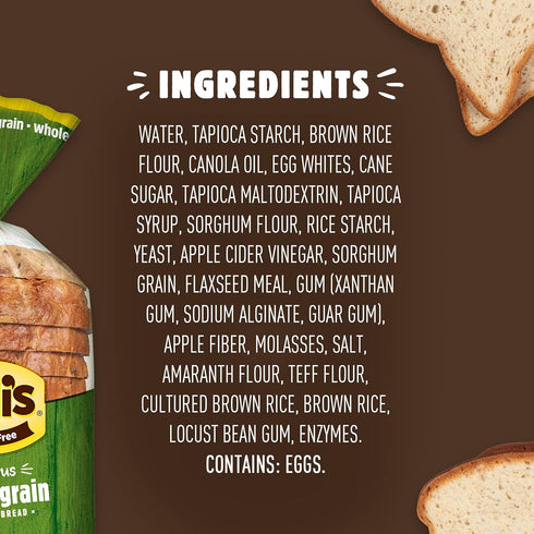 12 Udis Gluten Free Foods Whole Grain Bread, Ounce