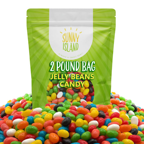 2-Pound Jelly Beans Candy | Bag | Fruit and Licorice Flavors | Classic Chewy Candy for Buffets & Dessert Decorating |