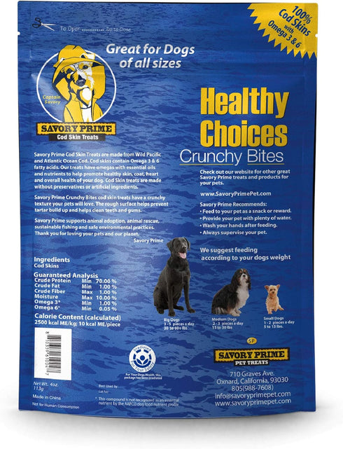 Savory Prime Cod Skin Crunchy Bites, 4-Ounce (61004)