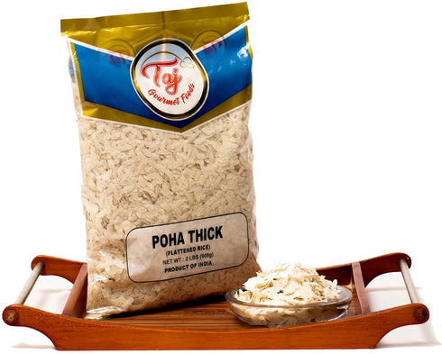 TAJ Gourmet Foods 2-Pounds TAJ Poha Thick | Powa Flattened Rice