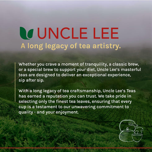 4-Pack, 106-Count Packs Uncle Lee's Organic Green Tea Bags Super Bright & Refreshing, Lightly Caffeinated Bulk Tea