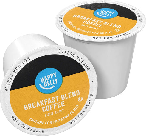 Happy Belly Light Roast Coffee Pods, Breakfast Blend, Compatible with Keurig 2.0