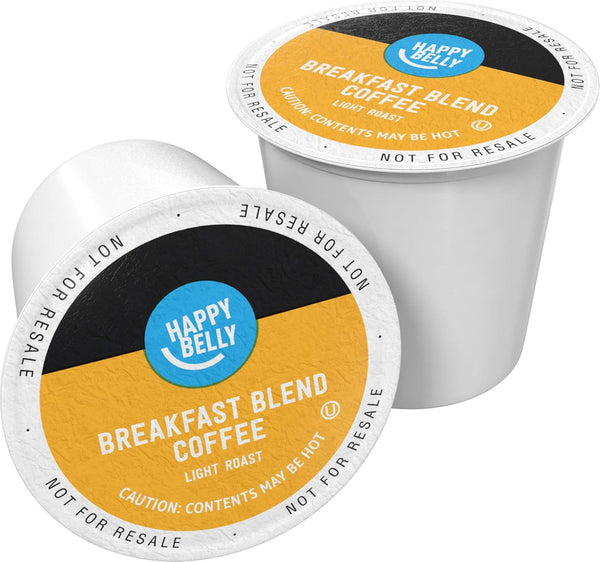 Happy Belly Light Roast Coffee Pods, Breakfast Blend, Compatible with Keurig 2.0