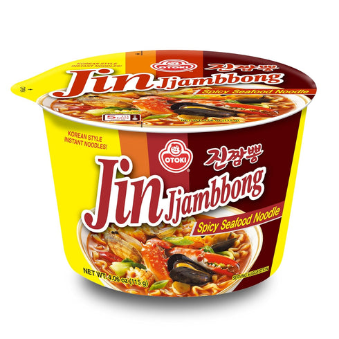 Ottogi OTOKI Jin Jjambbong Cup Ramen Bowl, 6 x 115g Spicy Seafood Noodle
