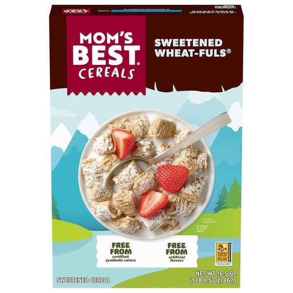 Mom's Best Sweetened Wheatfuls Shredded Wheat Cereal, Sweetened Cereal Made with Whole Grains, No