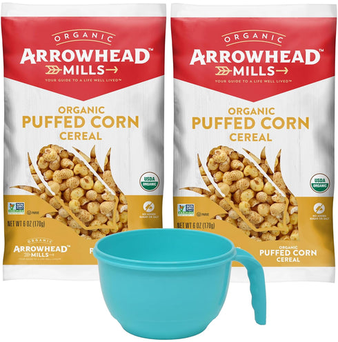 Arrowhead Mills Organic Puffed Corn Cereal, 6 Ounce (Pack of 2) with