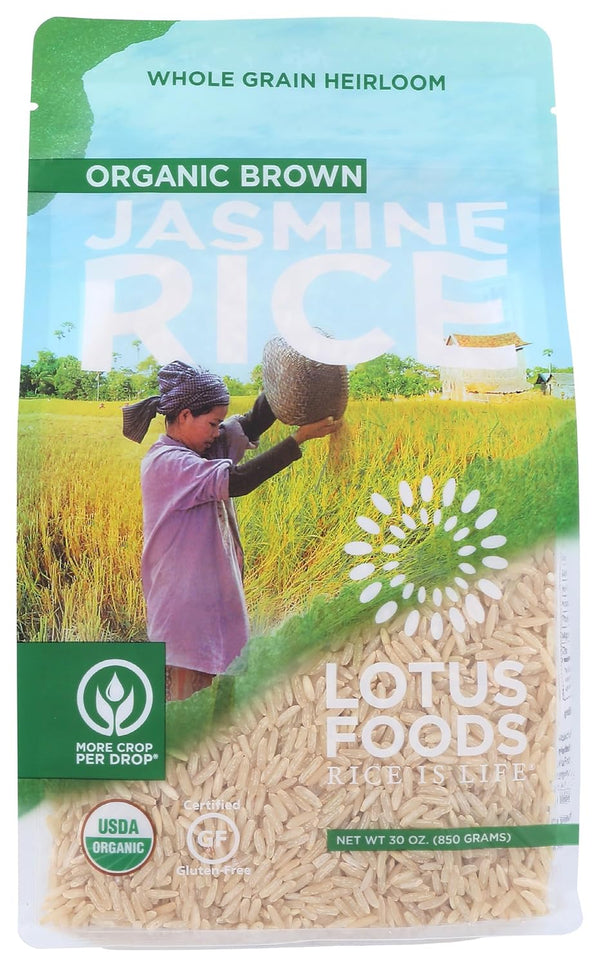 LOTUS FOODS Organic Brown Jasmine Rice, 30 OZ