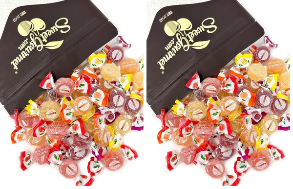 SweetGourmet Original Bonelle Fruit Jellies | Bulk Wrapped | Orange, Lemon, Strawberry,