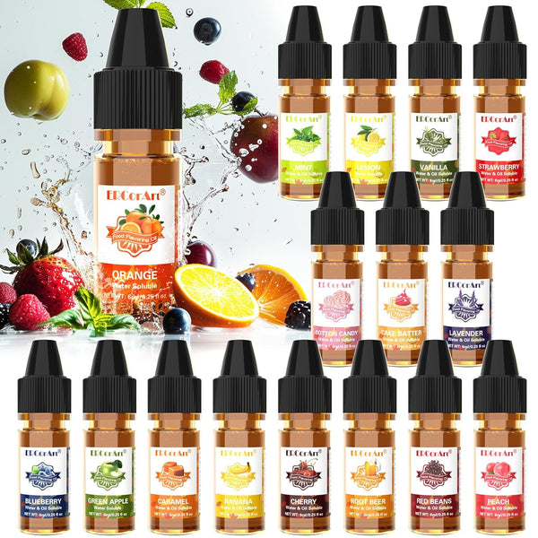Food Flavoring Oil - 16 Liquid Lip Gloss Concentrated Flavoring Oils for Baking, Cooking, Drinks, 0.25 Fl Oz