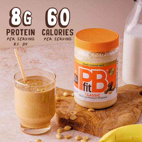 15 8g 8% 60 87% (Pack 1) PBfit Ounce Classic Peanut Butter Powder, Powdered Peanut Butter Spread From Real Roasted