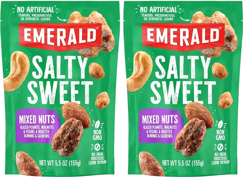 Emerald Nuts, Salty Sweet Mixed Nuts, 5.5 Oz (Pack of 2)