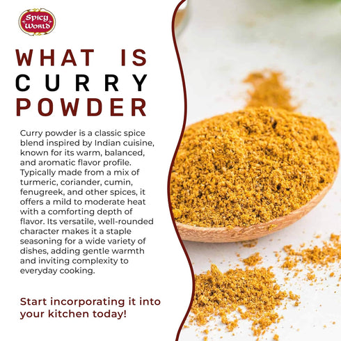 Spicy World 14.4 oz 9-Indian Curry Powder Jar - Authentic Blend of Spices, Premium Quality Blend for Curries