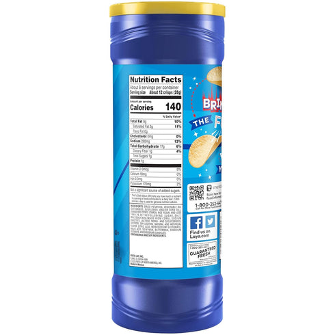 5.5 Lay's Stax Salt & Vinegar Flavored Potato Crisps Canister, Ounce