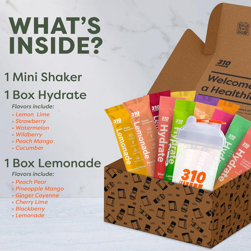 310 6 6 Packets Pack Nutrition Daily Energy & Hydration Starter Kit with Energy Lemonade Servings, Hydration
