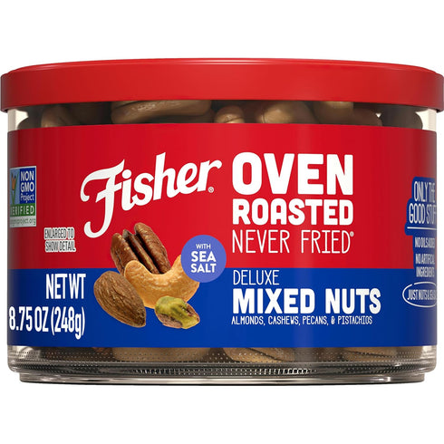 Fisher Snack Oven Roasted Never Fried, Almonds, Cashews, Pecans, Pistachios, Made with
