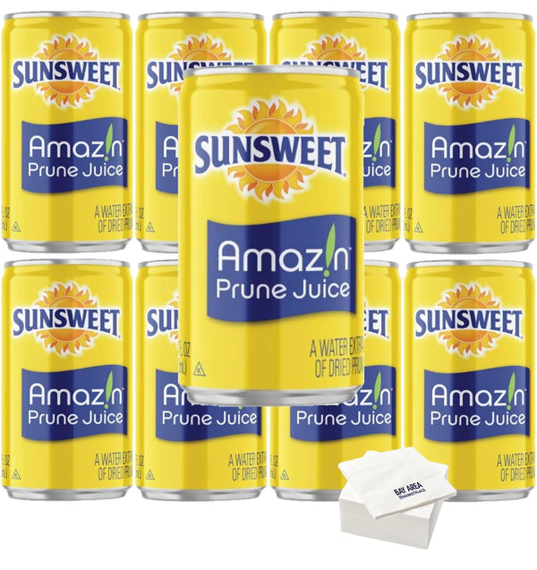 BUTO Sunsweet Prune Juice, 7.5oz Mini Cans, (Pack of 8) with Bay Area