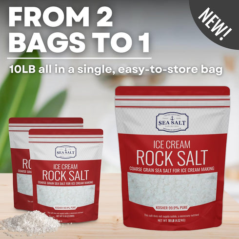 10 lbs Rock Salt for Ice Cream Making, Universally Compatible Coarse and Non-Iodized Salt for All Ice Cream Maker