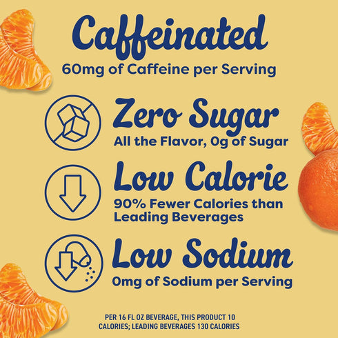10 Packets, 0.9 oz Crystal Light Drink Mix with Caffeine, for Convenient On-the-Go Flavorful Hydration, Citrus Natural