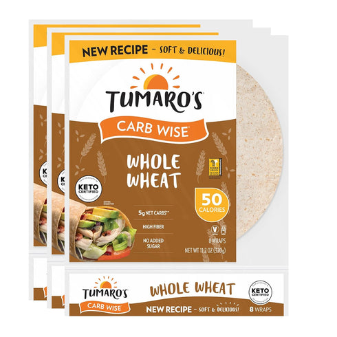 Tumaro's Whole Wheat Carb Wise Wraps - Low Carb - Keto Friendly